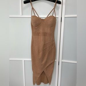 Sexy Corset Suede Dress